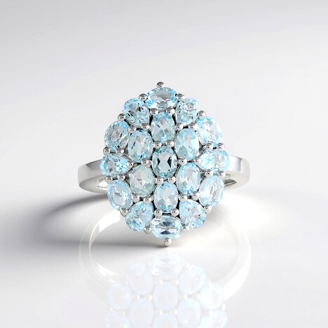 Anello in argento con Topazio Blu Cielo