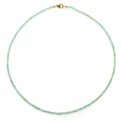 Zilveren halsketting met Braziliaanse smaragden