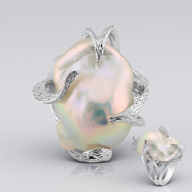 Anillo en plata con Perla blanca Freshwater (TPC)