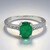 Anello placcato in platino con Smeraldo Bahia