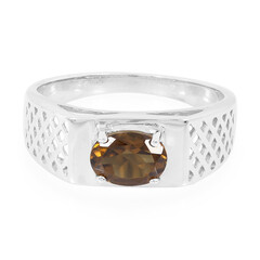 Cognac Quartz Silver Ring