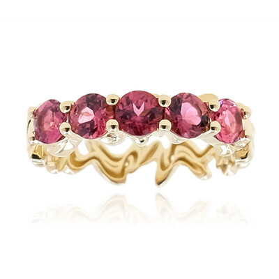 Bague en or et Rubellite AAA du Brésil (de Melo)