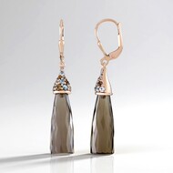 Pendientes en plata con Cuarzo ahumado (KM by Juwelo)
