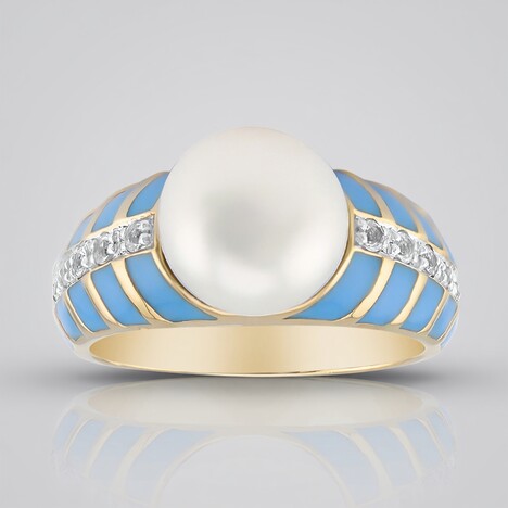 Bague en argent et Perle blanche de culture d'eau douce (TPC)