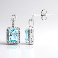 Orecchini in argento con Topazio Blu Cielo
