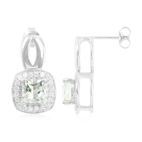 Grüner Amethyst-Silberohrringe