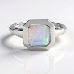 Zilveren ring met een AAA Welo-opaal (de Melo Essence)