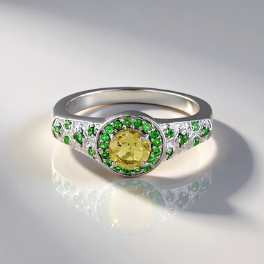 Anillo en plata con Berilo amarillo