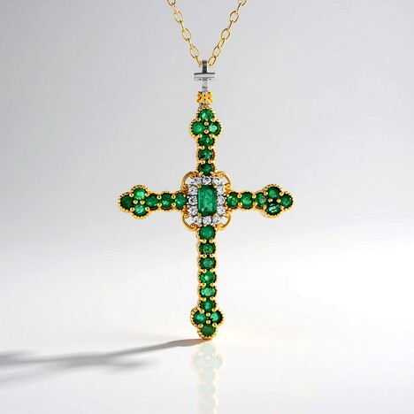 Collier en argent et Emeraude de Zambie (Gems en Vogue)