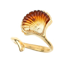 Anillo en plata con Ámbar del Báltico amanecer