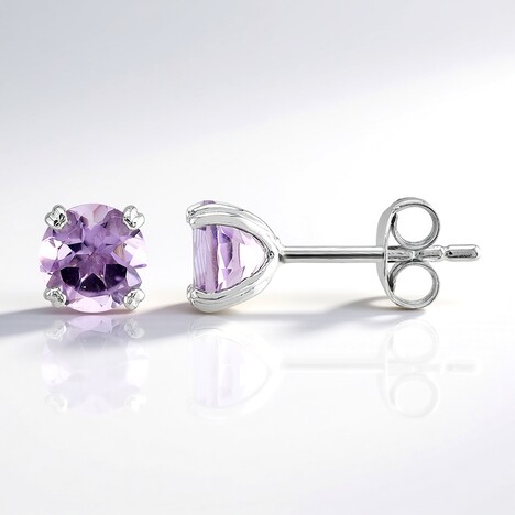 Boucles d'oreilles en argent et Améthyste