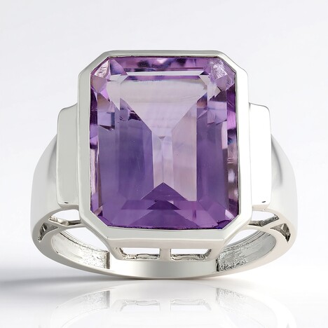 Bague en argent et Améthyste Rose de France