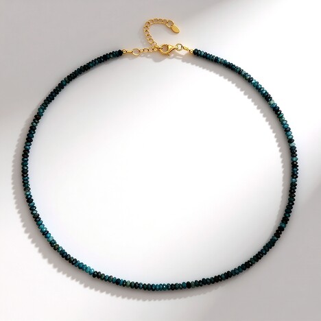Collana in argento con Cianite Blu Foglia di Tè