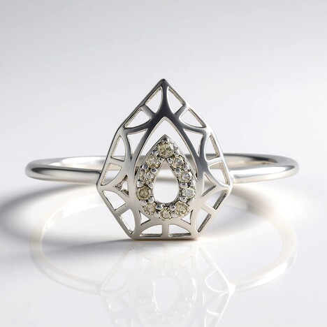 Anello in oro con Diamante Champagne I2 (Ornaments by de Melo)