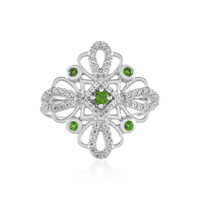 Bague en argent et Diopside de Russie