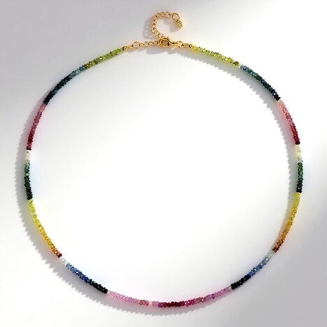 Collana in argento con Zaffiro Fancy