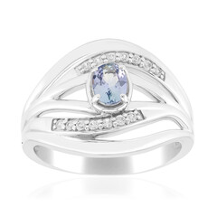 Unheated Lilac Tanzanite Silver Ring