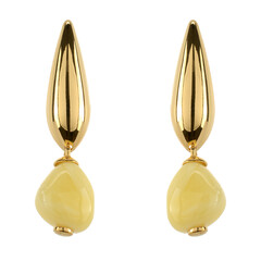 Boucles d'oreilles en argent et Ambre laiteux de la Baltique