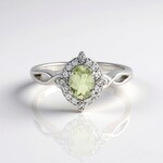 Anello in argento con Granato Menta Merelani