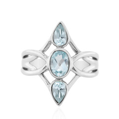 Zilveren ring met een hemel-blauwe topaas