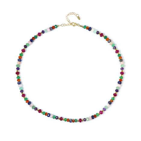 Zilveren halsketting met Gouden Hematieten (Riya)