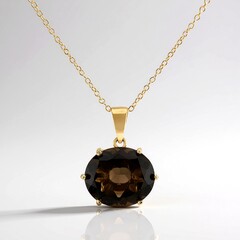 Collana in argento con Quarzo Fumè