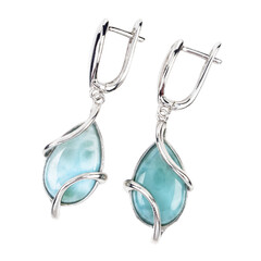 Zilveren oorbellen met larimaren