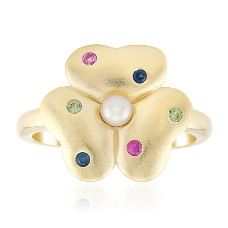 Gouden ring met een Akoya parel (Michelle Albala)