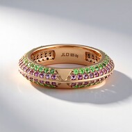 Anillo en plata con Zafiro de Ceilán rosa (Adela Silber)