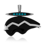 Ciondolo in argento con Agata Nera (Desert Chic)