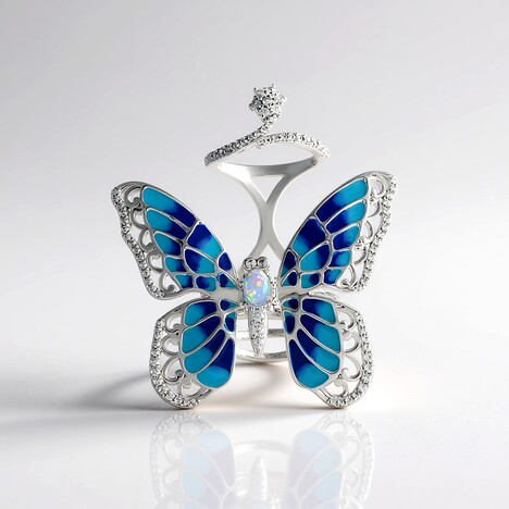 Anello in argento con Opale di Welo (Dallas Prince Designs)