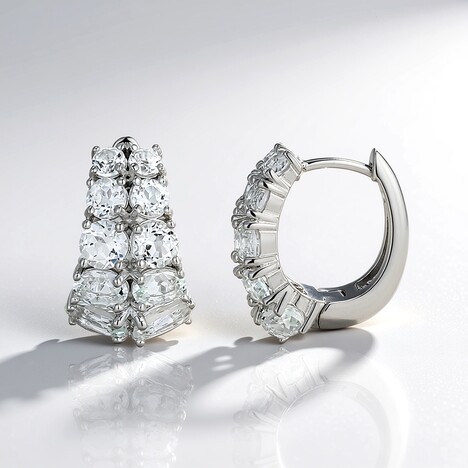 Orecchini in argento con Topazio Bianco (Adela Silber)