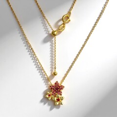 Collana in argento con Rodolite
