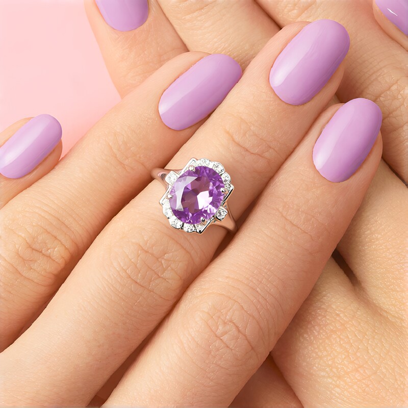 Lavendel-Amethyst-Silberring