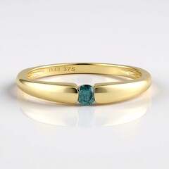 Anello in oro con Diamante Blu I2