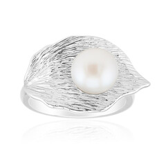 Bague en argent et Perle blanche de culture d'eau douce (Michelle Albala)