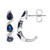 10K Ceylon Blue Sapphire Gold Earrings