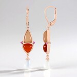 Orecchini in argento con Pietra di Luna Pesca (KM by Juwelo)