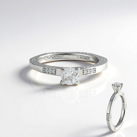 Bague en argent et Topaze blanche