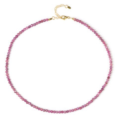 Pink Sapphire Silver Necklace