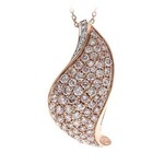 Pinkfarbener I1 Brillant-Goldhalskette (CIRARI)