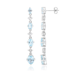 Himmelblauer Topas-Silberohrringe