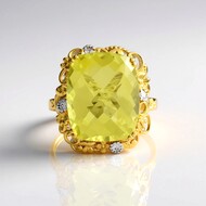 Ouro Verde-Quarz-Silberring (Gems en Vogue)