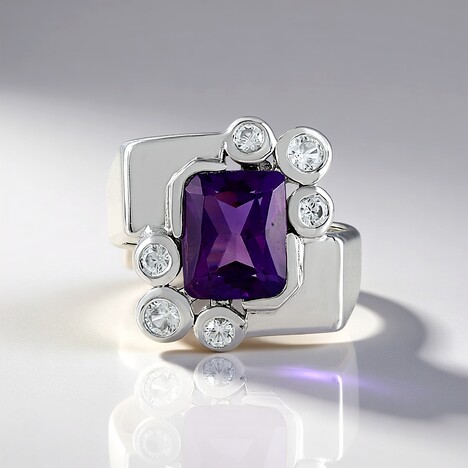Anello in argento con Ametista Siberiana (de Melo Essence)