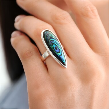 Anillo en plata con Concha de Abalone (MONOSONO COLLECTION)