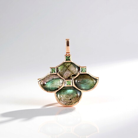 Ciondolo in argento con Labradorite Verde Maniry (KM by Juwelo)
