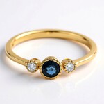 Anello in oro con Zaffiro Ceylon Blu