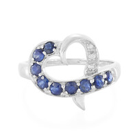 Blauer Saphir-Silberring