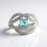 Anello in argento con Smeraldo Color Paraiba