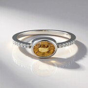 Anillo en plata con Zircón mandarina